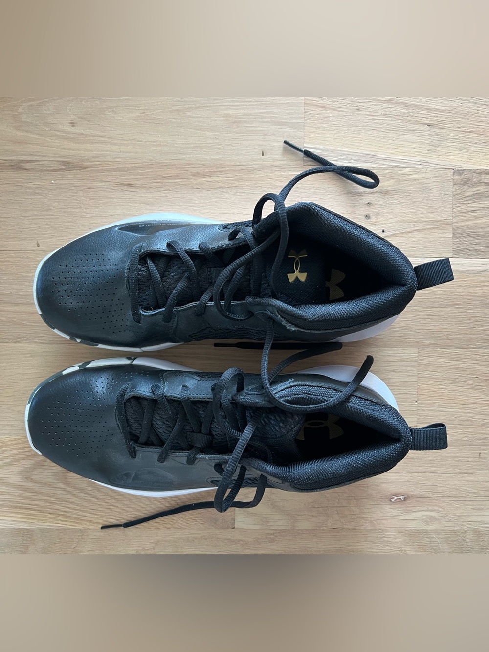 Under Armour Black and White Men's Athletic Basketball Shoes